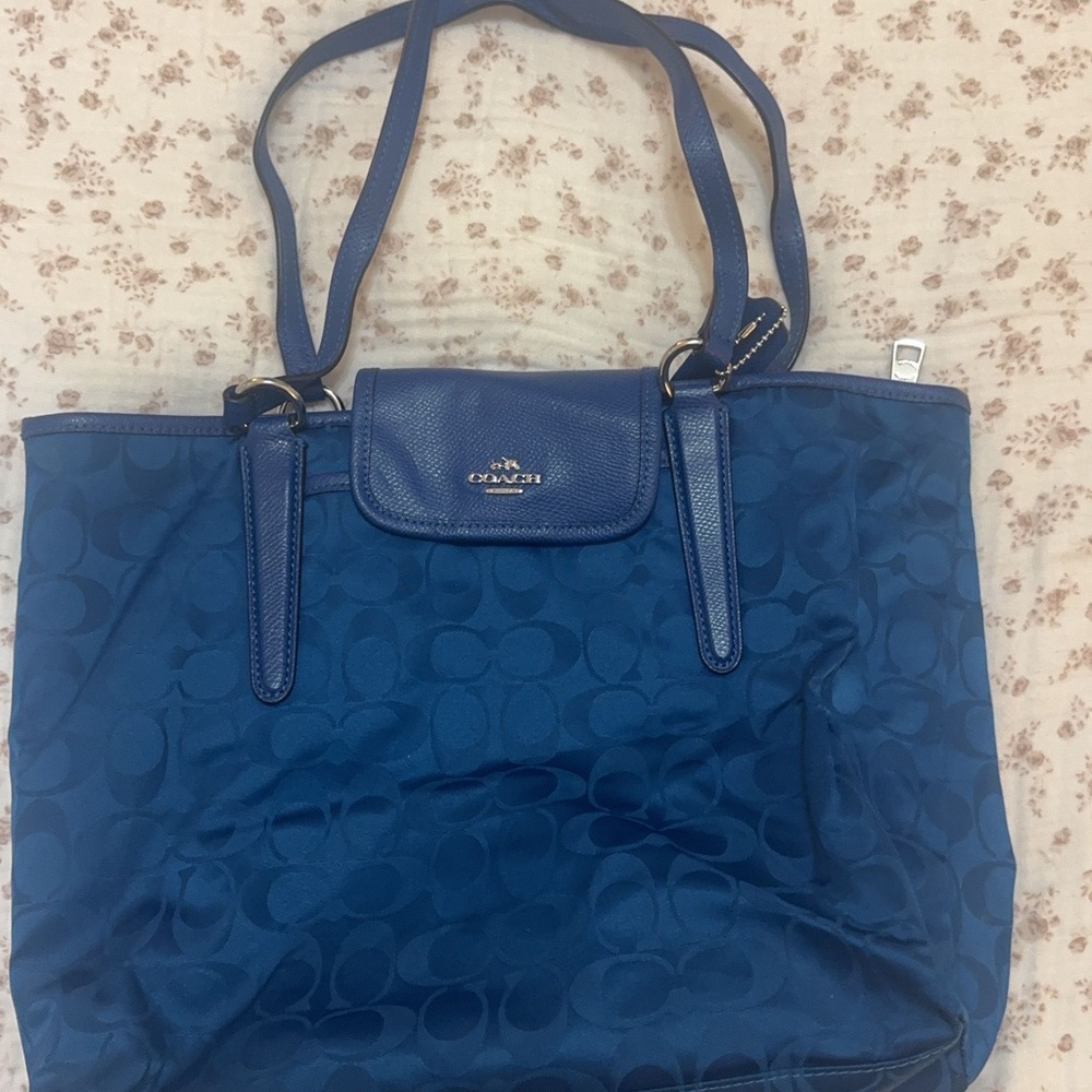 Coach Blue Signature Tote Bag